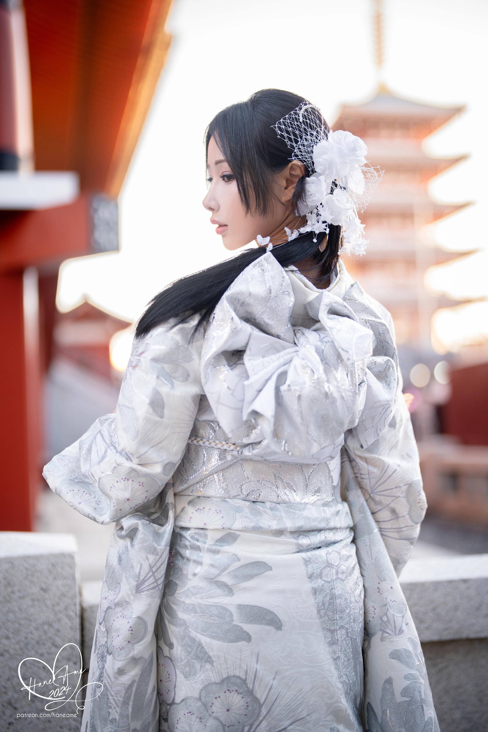 雨波HaneAme – NO.351 Original 2024 New year Silver Kimono 2